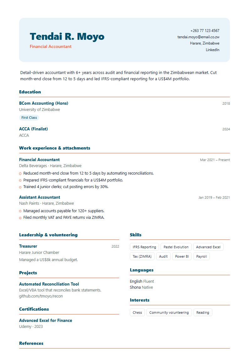 Graduate Start CV template