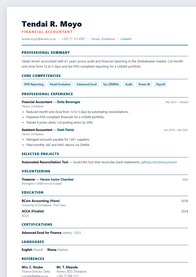 Marketing pro CV template preview